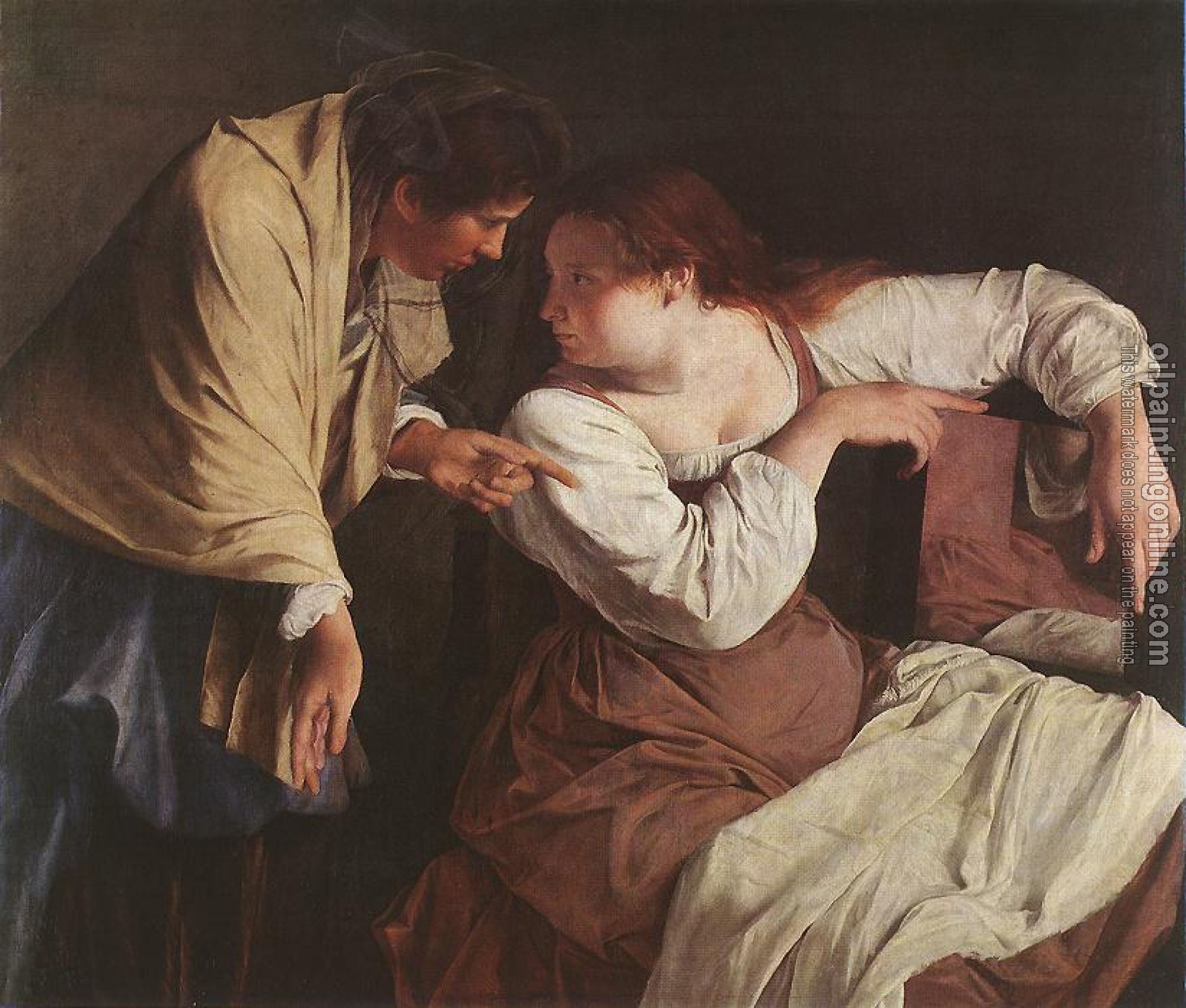Gentileschi, Orazio - Two Women with a Mirror